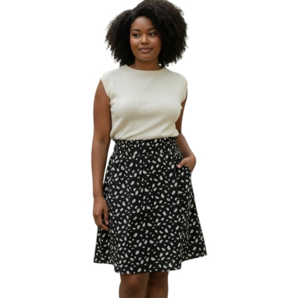 SHEIN Black and White A-Line Skirt Sz.3XL